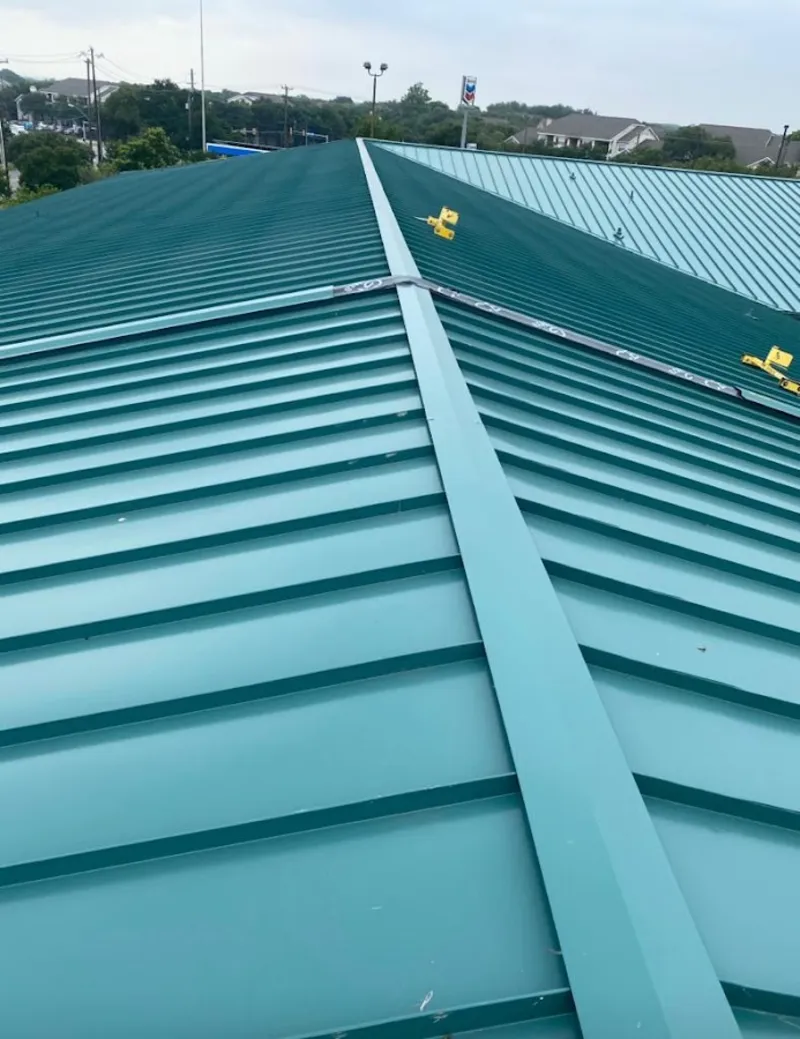 Green commercial metal roof ridge and valley for Metal Roof Repair in Rittman